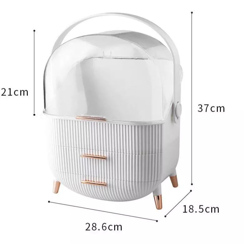 Maleta 3 Compartimentos Maquiagem Cosmético Alça Perfeito para Viagem