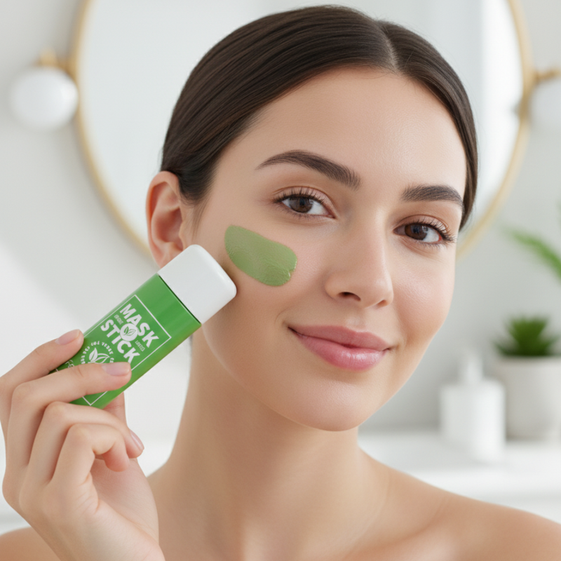 máscara chá verde, mask stick febella, máscara facial anti acne, removedor de cravos, máscara hidratante facial, máscara facial clareadora, cuidados com a pele, limpeza facial profunda, máscara facial natural, beleza facial feminina