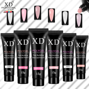 Kit Alongamento Poligel Polygel + Molde F1 + Lixa + Mini Cabine De Unha