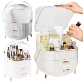 Maleta 3 Compartimentos Maquiagem Cosmético Alça Perfeito para Viagem