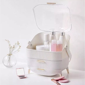 Maleta 3 Compartimentos Maquiagem Cosmético Alça Perfeito para Viagem