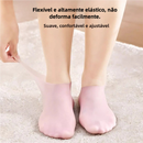 meias de silicone, meia hidratante pés, cuidados com os pés, calcanhar rachado, spa dos pés, meia gel hidratante, tratamento para pés secos, protetor de calcanhar, meia spa doméstico, regenerador de pele pés