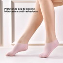 meias de silicone, meia hidratante pés, cuidados com os pés, calcanhar rachado, spa dos pés, meia gel hidratante, tratamento para pés secos, protetor de calcanhar, meia spa doméstico, regenerador de pele pés