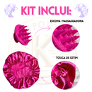 kit escovas de cabelo, escova raquete, escova polvo, escova mágica, escova massageadora, touca de cetim, kit capilar completo, cuidados com o cabelo, escova para cachos, escova desembaraçante